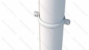 Round rainwater system downspouts strap final look.